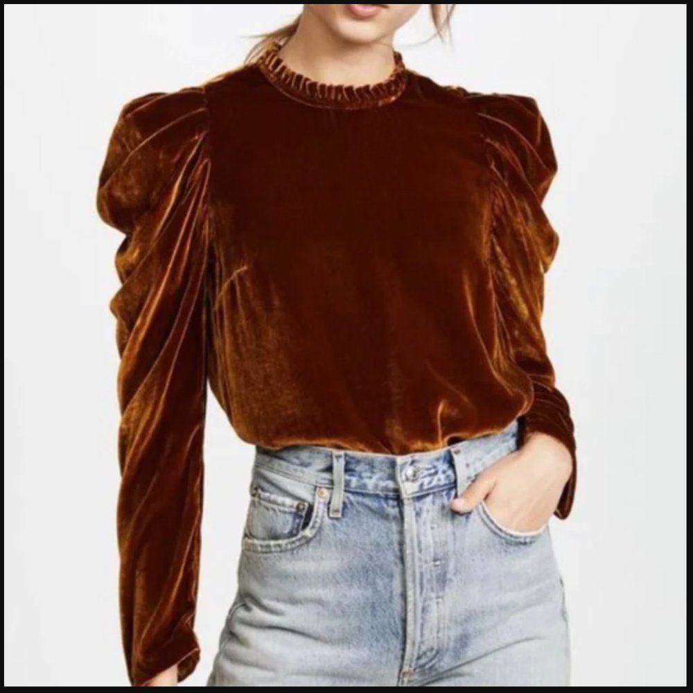 Ulla Johnson Velvet Giles Top, Topaz